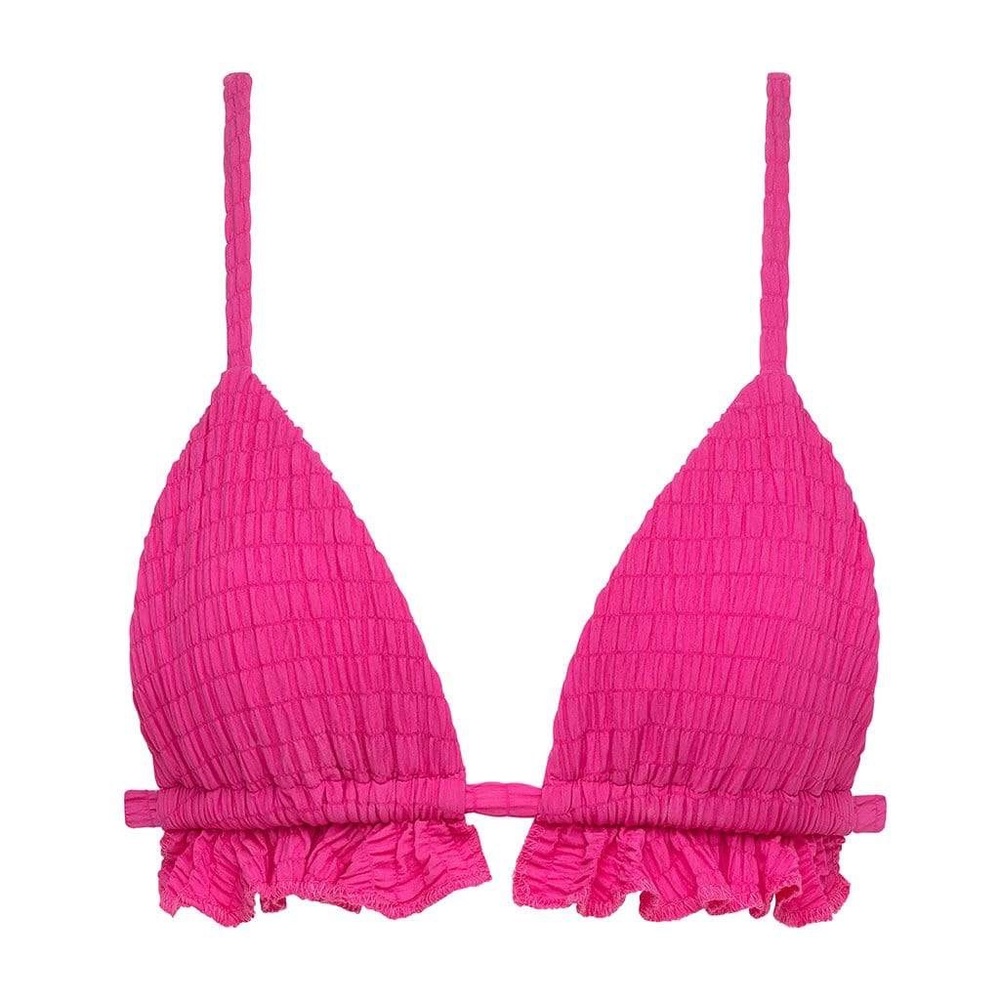 Montce Hibiscus Scrunch Ruffle Triangle Bikini Top
